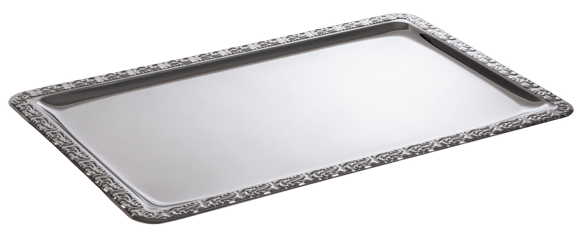 Serviertablett mit Barockrand Edelstahl 1/1 GN